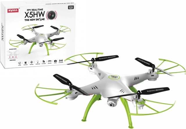 Dron teledirijat verde și alb