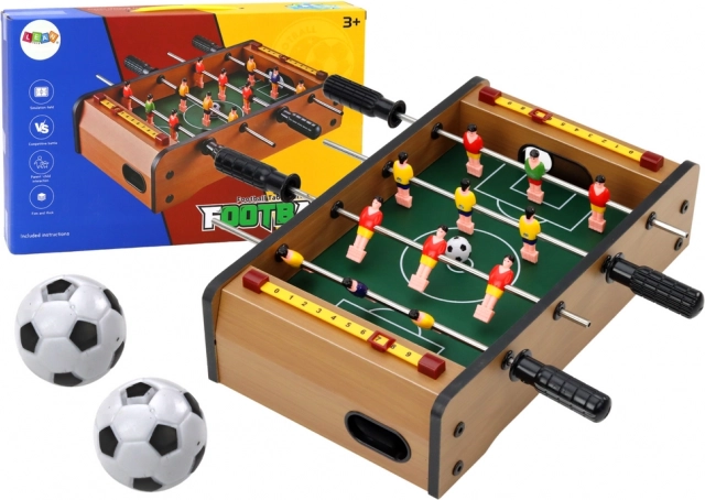 Mini fotbal de masă din lemn 36 × 21,5 × 9 cm