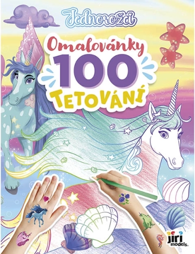 Caiet de colorat și 100 de tatuaje cu unicorni