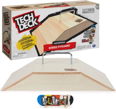 Rampă din Lemn cu fingerboard Tech Deck Set Piramidă Shred