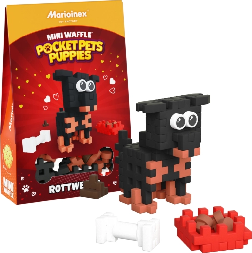 Set de construcție Mini Waffle Pocket Pets cățel Rottweiler