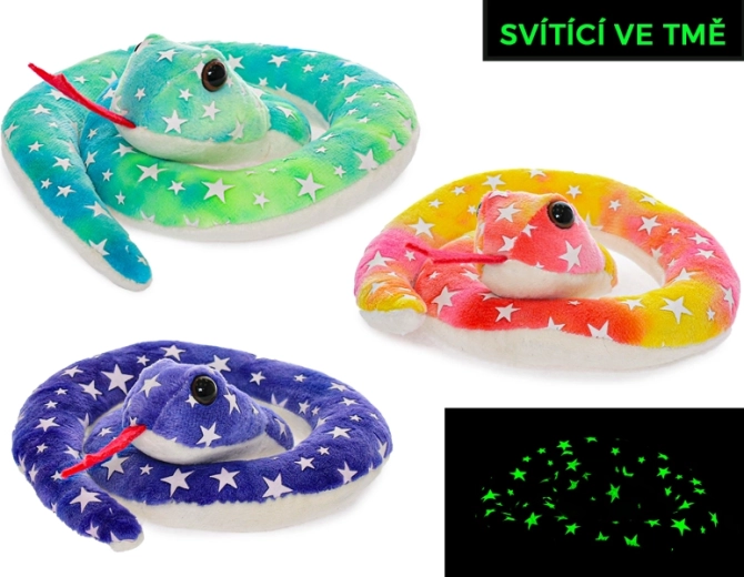 Șarpe pluș luminos în întuneric 15 cm