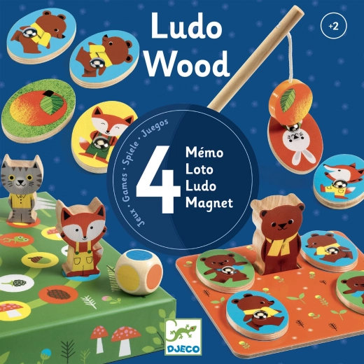 Djeco set de 4 jocuri Ludo Wood