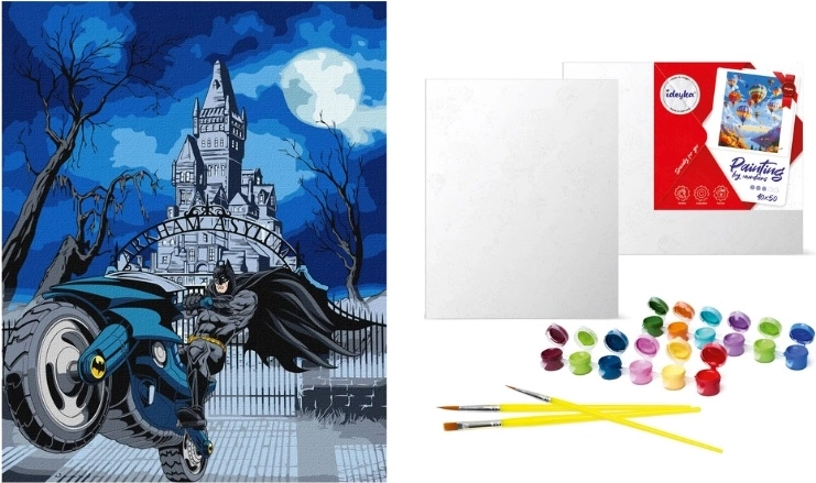 Pictură pe numere Batman pe Batcycle 40 × 50 cm