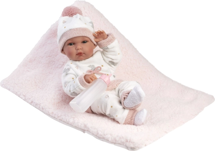 Llorens New born fetiță – păpușă bebeluș realistă 35 cm