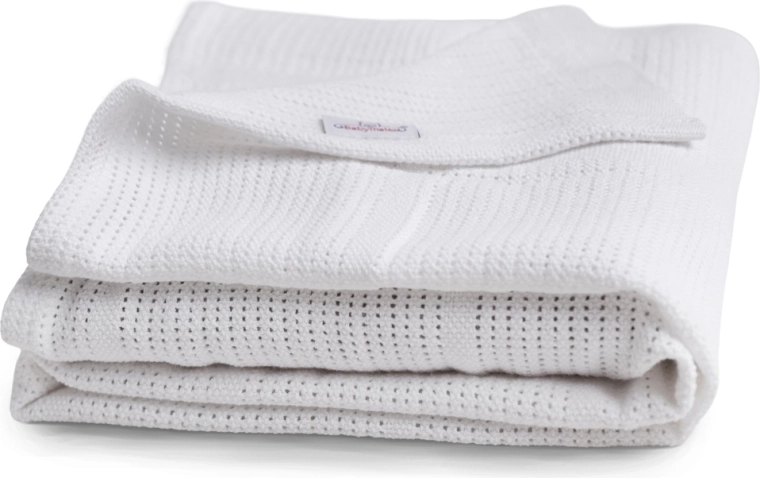 BabyMatex pătură tricotată din bumbac Sisi albă 75 × 100 cm