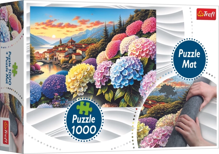 Puzzle Trefl hortensii 1000 piese cu suport