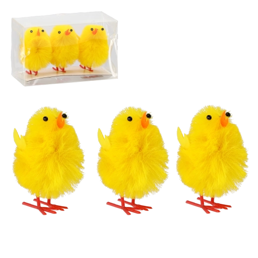 Set de puișori galbeni de Paște – decorațiune (3 buc.)