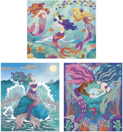 3 imagini cu sirene de completat cu sclipici
