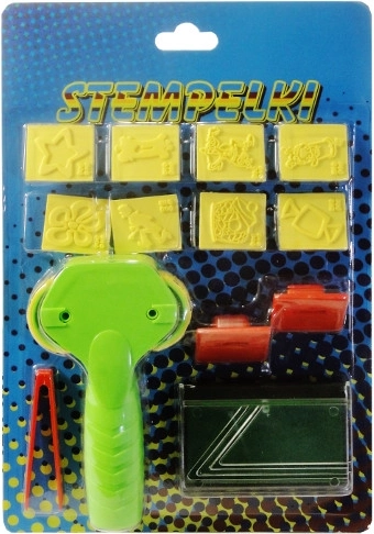 Set colorat de ștampile pentru copii cu burețel, pensetă și roliță – motive de basm