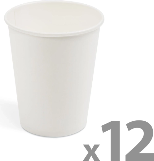 Pahare de hârtie albe, 2,5 dl, 12 buc.