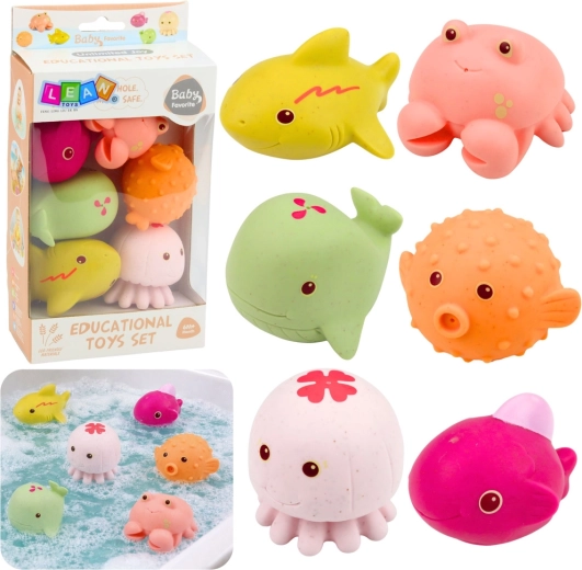 Set de animăluțe marine din cauciuc pentru baie – 6 buc