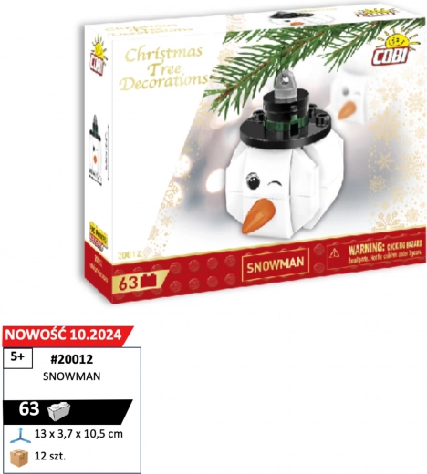 Cobi ornament de Crăciun om de zăpadă – set de construcție