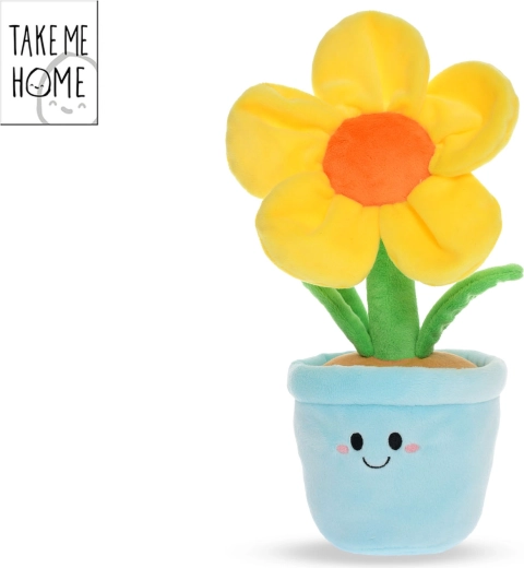 Floare de pluș în ghiveci Take Me Home 30 cm galbenă - 1 bucată