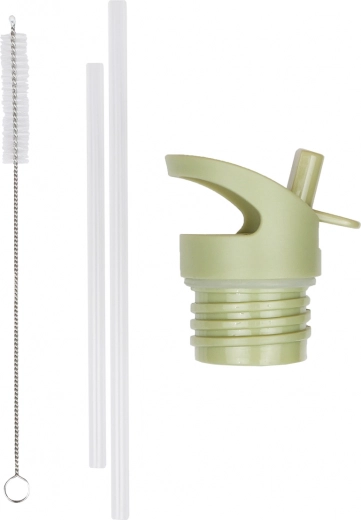 A Little Lovely Company set de capac, periuță și pai pentru sticla din inox 350 ml – Dinozauri