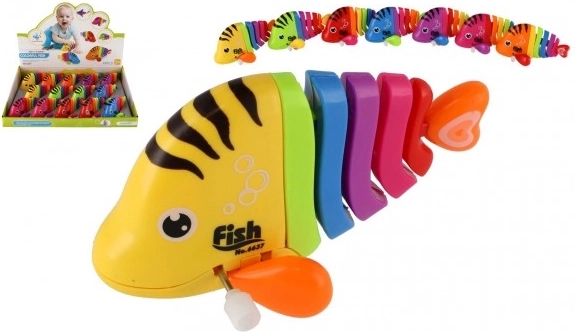 Peștișor colorat din plastic cu arc, 11 cm
