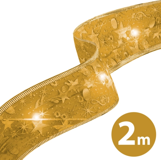 Ghirlandă LED de Crăciun aurie, 2 m