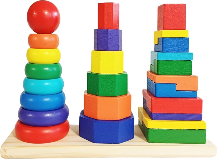 Piramide din lemn – joc logic pentru copii 3+