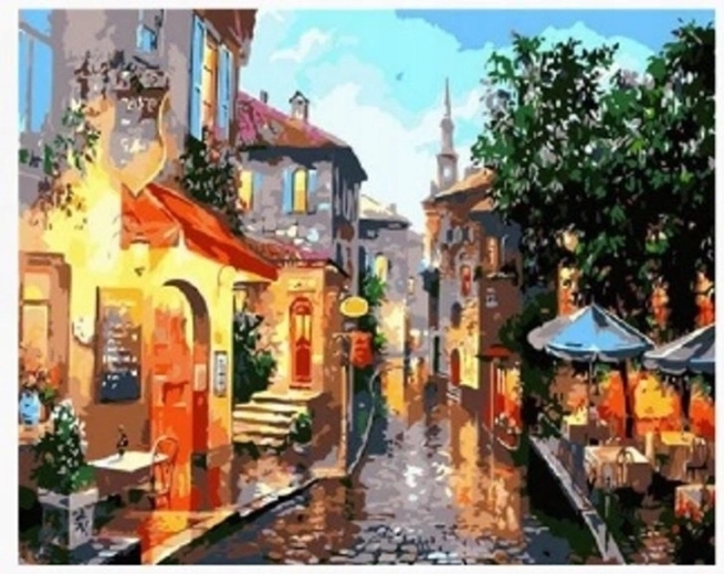 Norimpex pictură după numere Ploaie pe stradă 40 × 50 cm