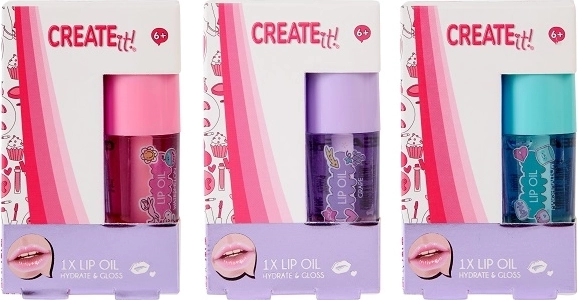 Create it! ulei de buze pentru copii, 3 variante