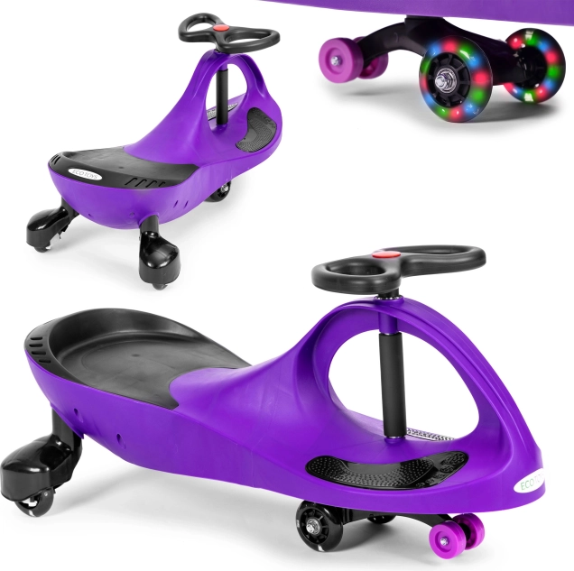 Vehicul tip wiggle car cu roți LED mov ECOTOYS