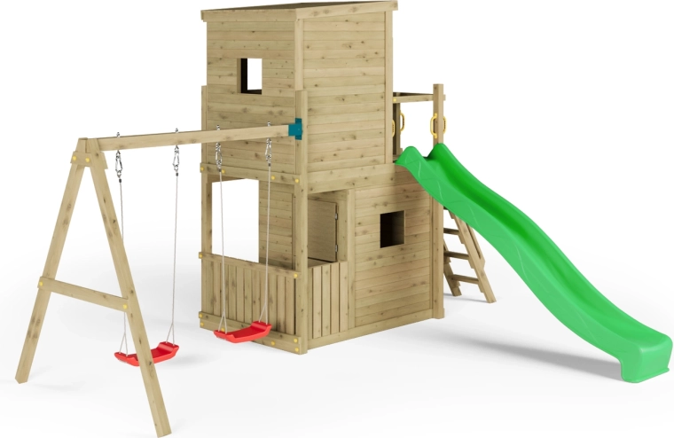 Căsuță înălțată cu acoperiș din lemn