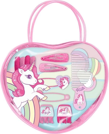 Portfard cu accesorii pentru păr Unicorn