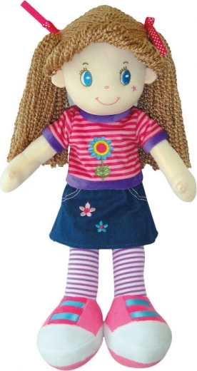 Păpușă textilă pentru copii – păpușă moale din material textil pentru îmbrățișat și joacă