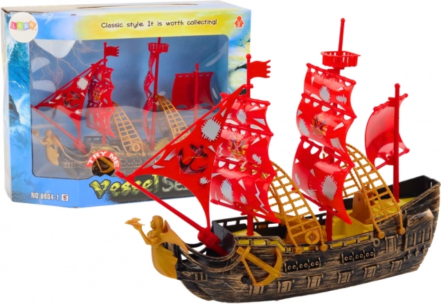 Navă pirați Lumini Sunete Roți Maro