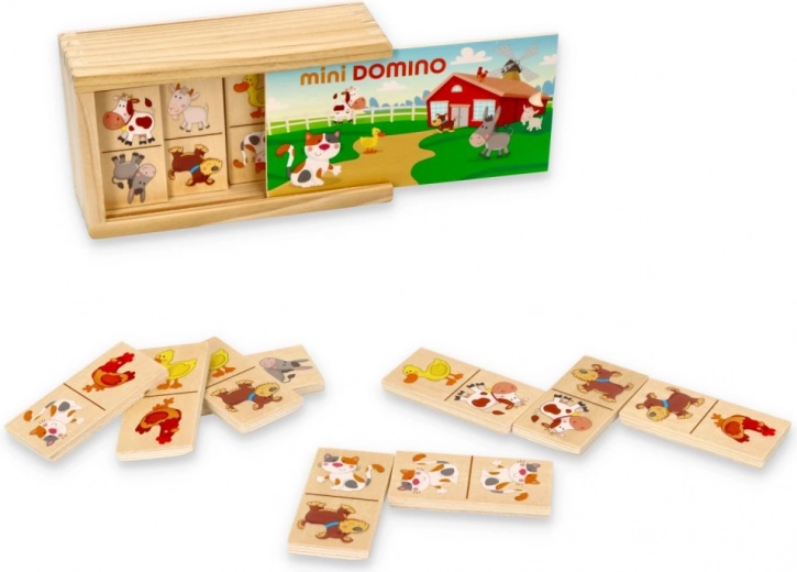 Mini domino cu animăluțe în cutie