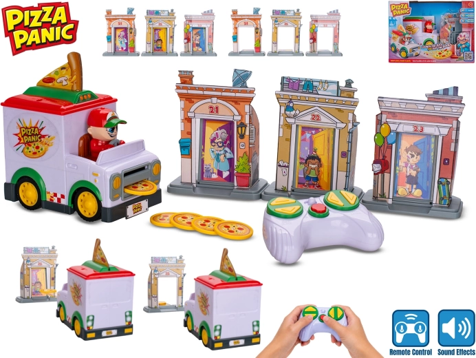 Dubă RC Pizza Panic! cu pizza lansată și sunete