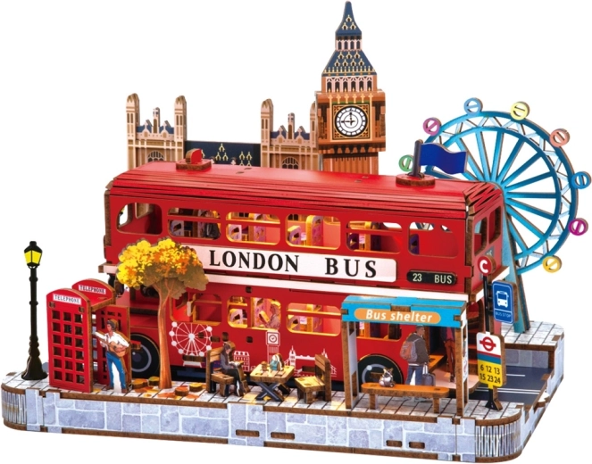 2Kids Toys puzzle 3D din lemn scenă miniaturală Londra