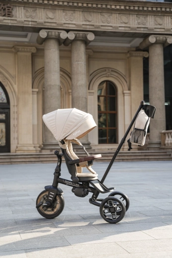 Confort la plimbări: spătar rabatabil și copertină