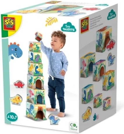 SES Creative turn din cuburi cu figurine dinozauri