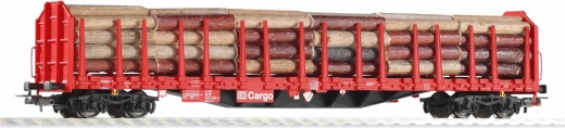 Piko Vagon platformă Roos-t642 cu stâlpi și încărcătură de lemn DB AG V - 54339
