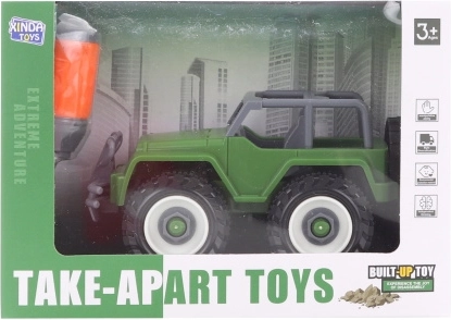 Jeep din plastic cu șuruburi pentru copii