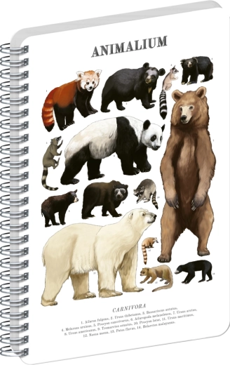 Bloc spiral Notique Animalium – urși, negru, A4