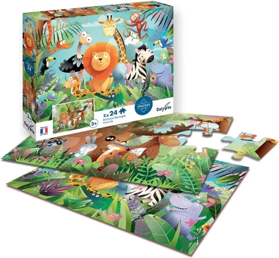 Puzzle Sentosphere savana sălbatică (2× 24 de piese)