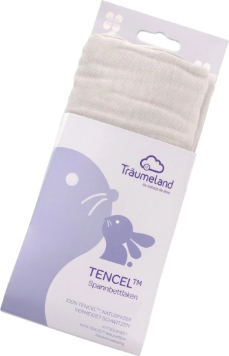 Cearșaf cu elastic Träumeland Tencel uni gri deschis