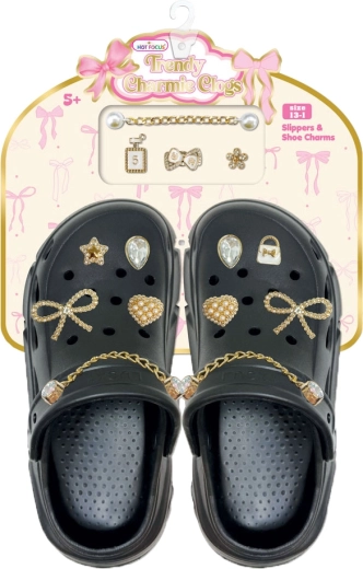 Sandale pentru copii DELUX negre cu accesorii, măr. 33–34 (220 mm)