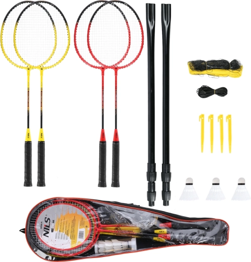 Set badminton NILS NRZ264 pentru 4 jucători cu plasă