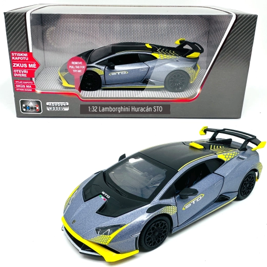 Model metalic Lamborghini Huracán STO cu lumini și sunete, la scara 1:32