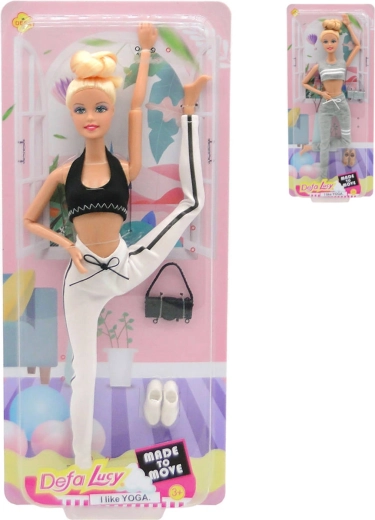 Păpușă articulată DeFa Lucy în ținută sport pentru fitness 29 cm - 1 bucată
