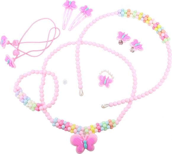 Set la modă cu fluturi – set pentru copii cu bijuterii și accesorii de păr