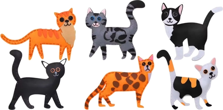 6 pisicuțe adorabile din fetru
