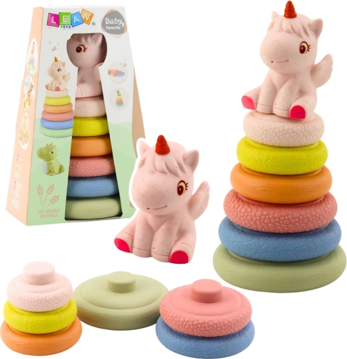 Piramidă senzorială de stivuire moale unicorn eco