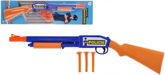 Pistolă din plastic cu ventuze 48 cm cu trei gloanțe