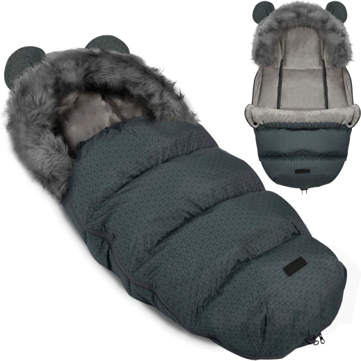 S sac pentru cărucior și sanie Ricokids Elmi, grafit