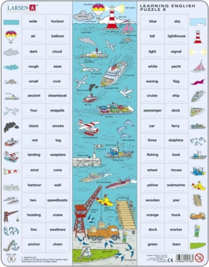 Puzzle Larsen pentru învățarea englezei La mare 64 de bucăți