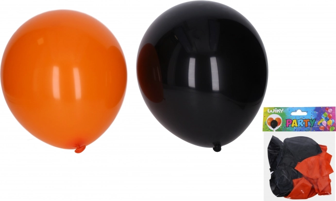 Baloane pentru Halloween 30 cm – set de 10 bucăți, negre și portocalii